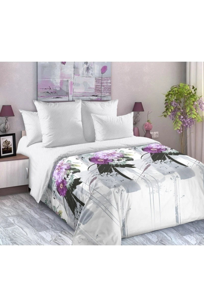 Пододеяльник "ТД" Российский сатин "Майко 4" арт. 207734 фиолет тип 1 + тип 2