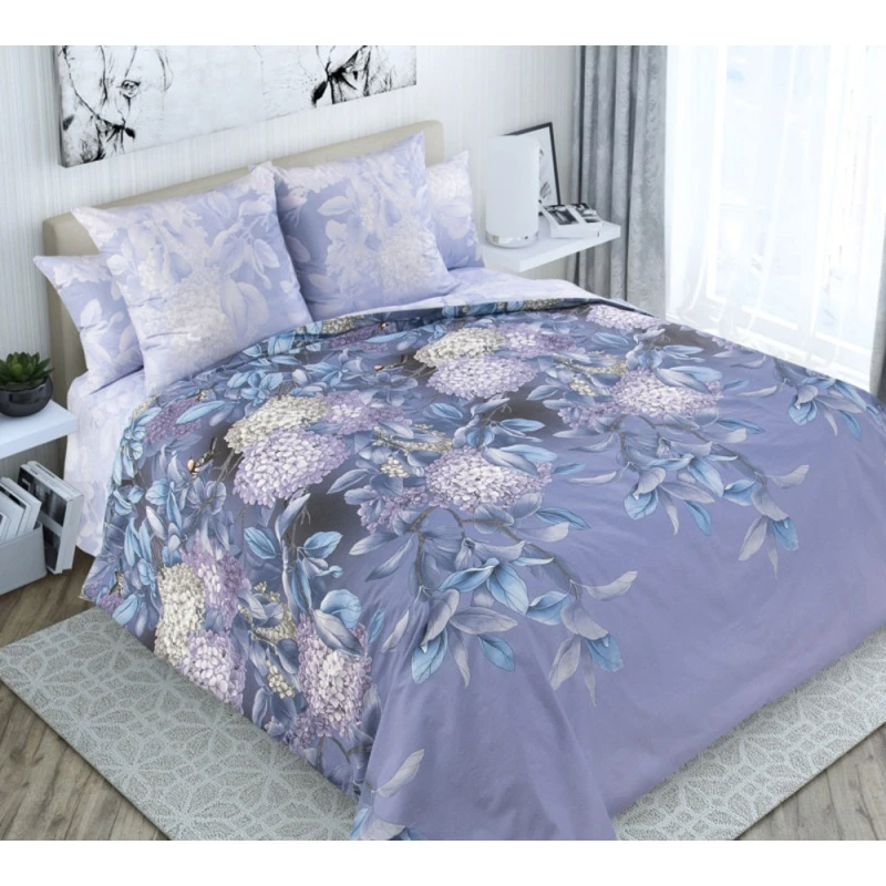 КПБ 4 "ТД" перкаль "Ночная серенада 1" комп. р. Евро 2 арт. 205631 сирень