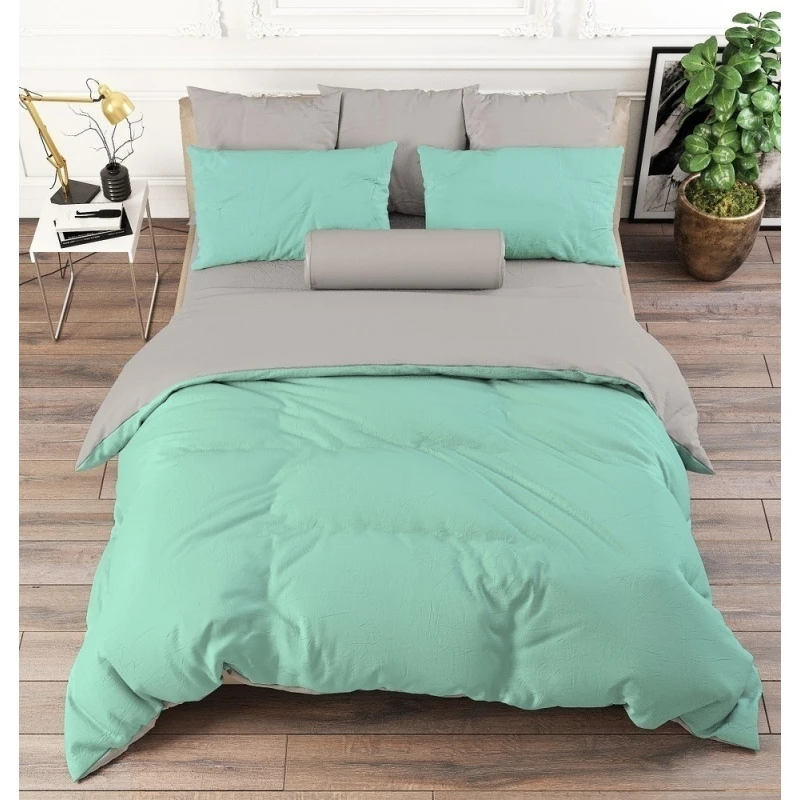 КПБ "ГОС" поплин "Тиффани+Серый" ком. р. 1.5 сп. арт. 37001 + 39002