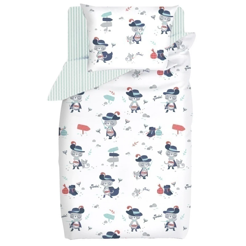 КПБ "ГОС" бязь "Кот в сапогах" ком. р. 1.5 сп. рис. 7243-1 + 8084-3