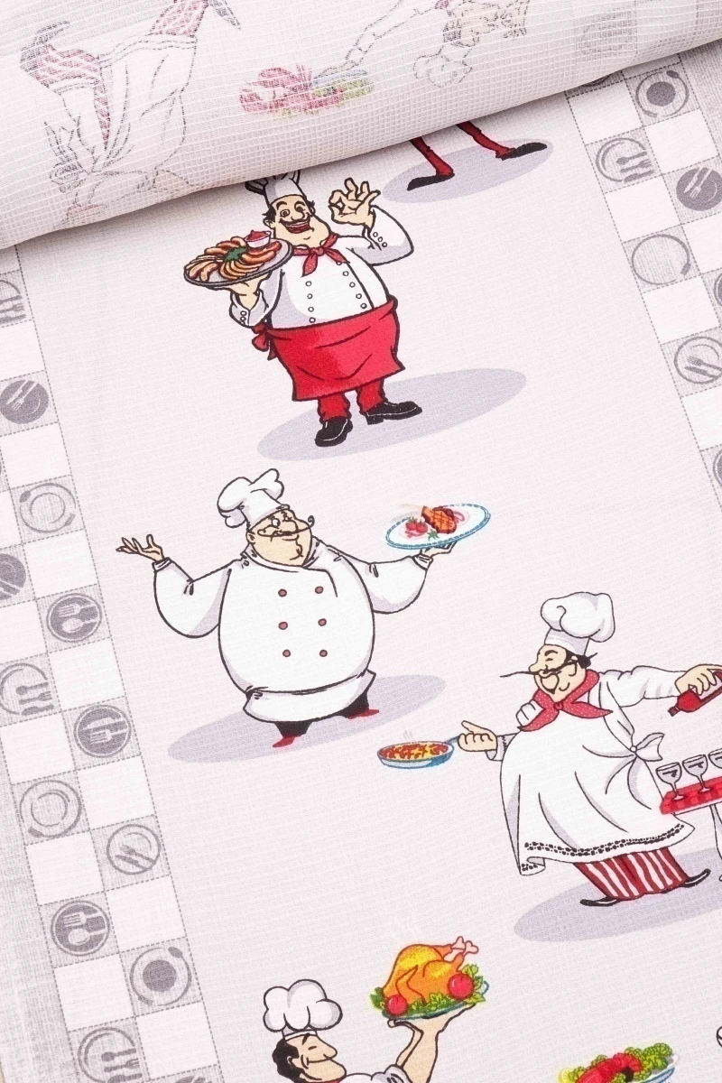 Вафельное полотно "ХБК" 176г/м2, 50см "Рататуй" рис. 5594 вид 1