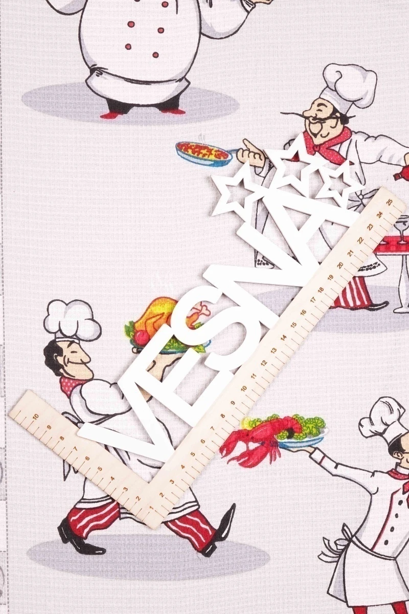 Вафельное полотно "ХБК" 176г/м2, 50см "Рататуй" рис. 5594 вид 1