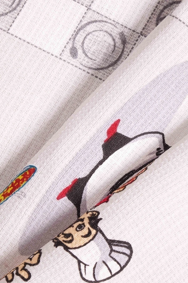 Вафельное полотно "ХБК" 176г/м2, 50см "Рататуй" рис. 5594 вид 1