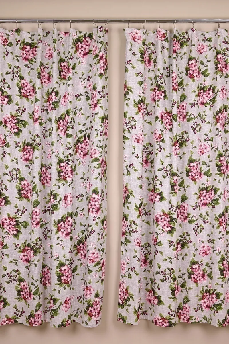 Комплект штор из рогожки "ХБК" Цвет вишни