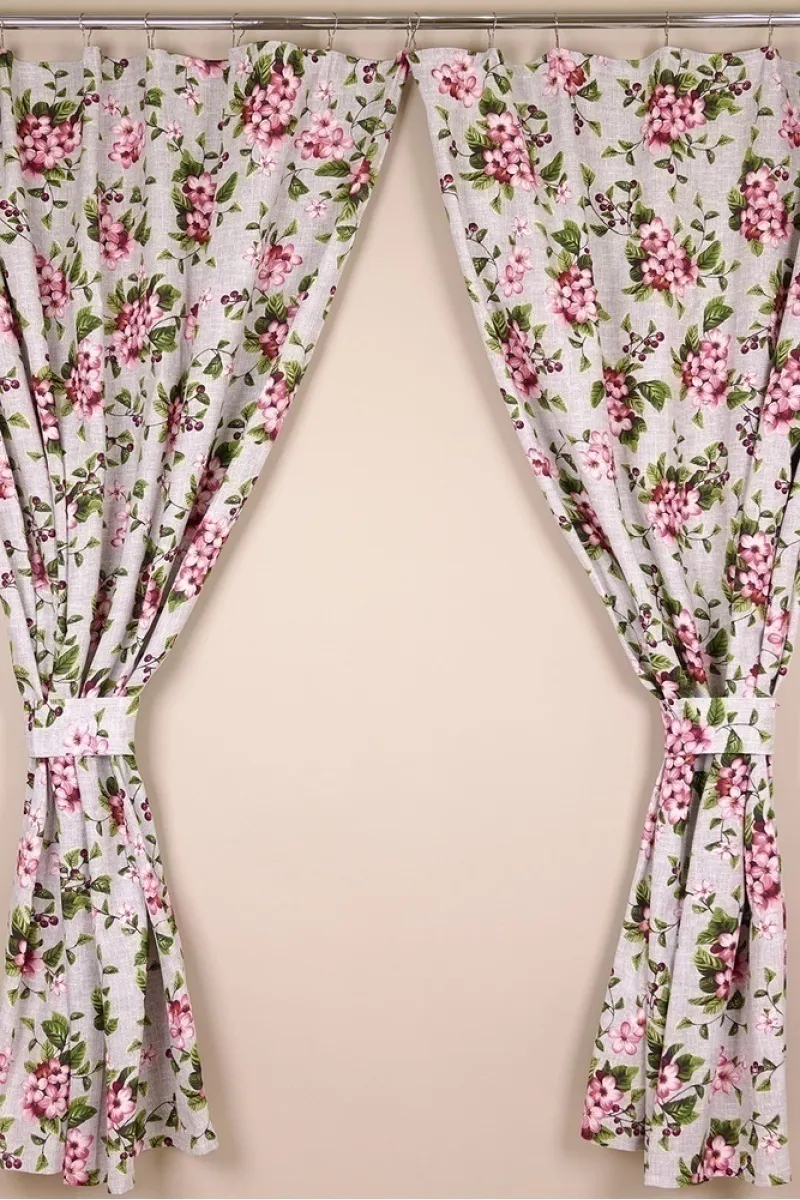 Комплект штор из рогожки "ХБК" Цвет вишни