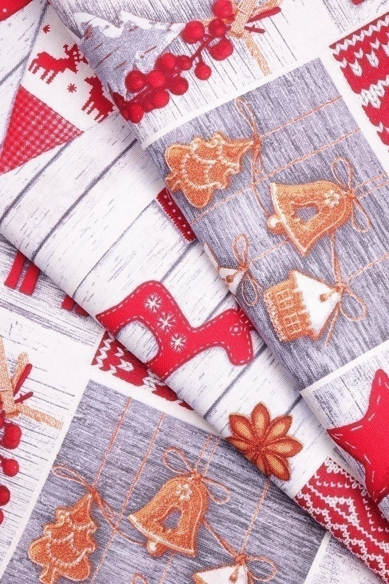 Комплект штор из рогожки "Диз" Счастливого Рождества