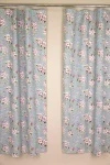 Комплект штор из рогожки "Диз" Цвет вишни (серо-голубой)