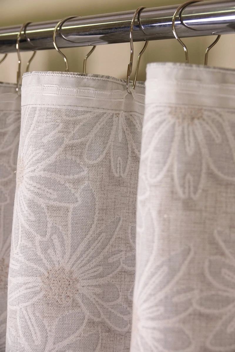 Комплект штор из рогожки "Диз" Ромашки (серый)