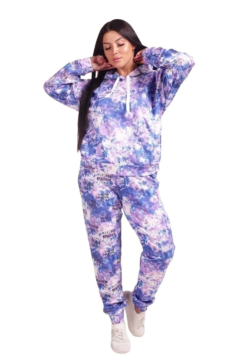 Костюм с модным принтом тай-дай - the Storm - 608 - сирень
