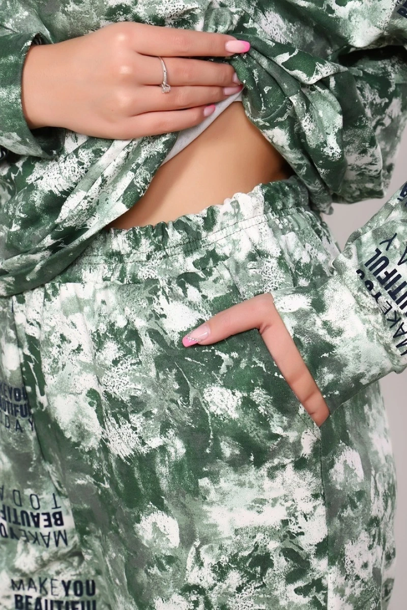 Костюм с модным принтом тай-дай - the Storm - 608 - хаки