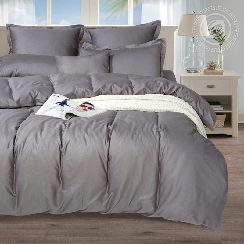 КПБ "ДИЗ" сатин 120г/м "ДИЗ-Графит-Светлый" р. Семейный арт. 70100-1 (220 см)