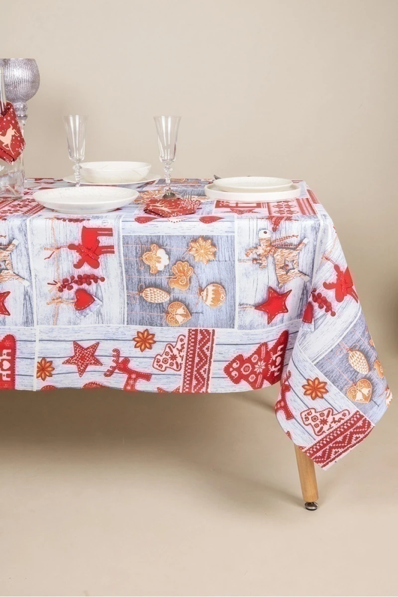 Скатерть рогожка "Диз" Счастливого Рождества