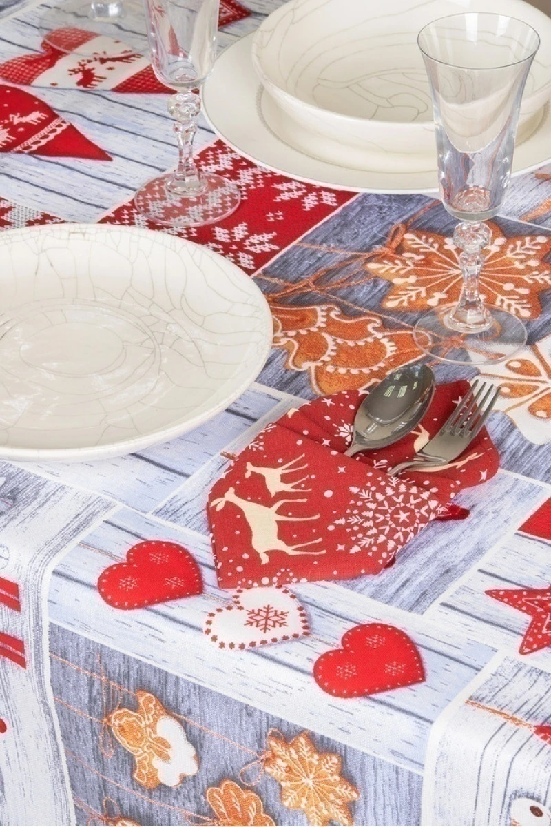 Скатерть рогожка "Диз" Счастливого Рождества