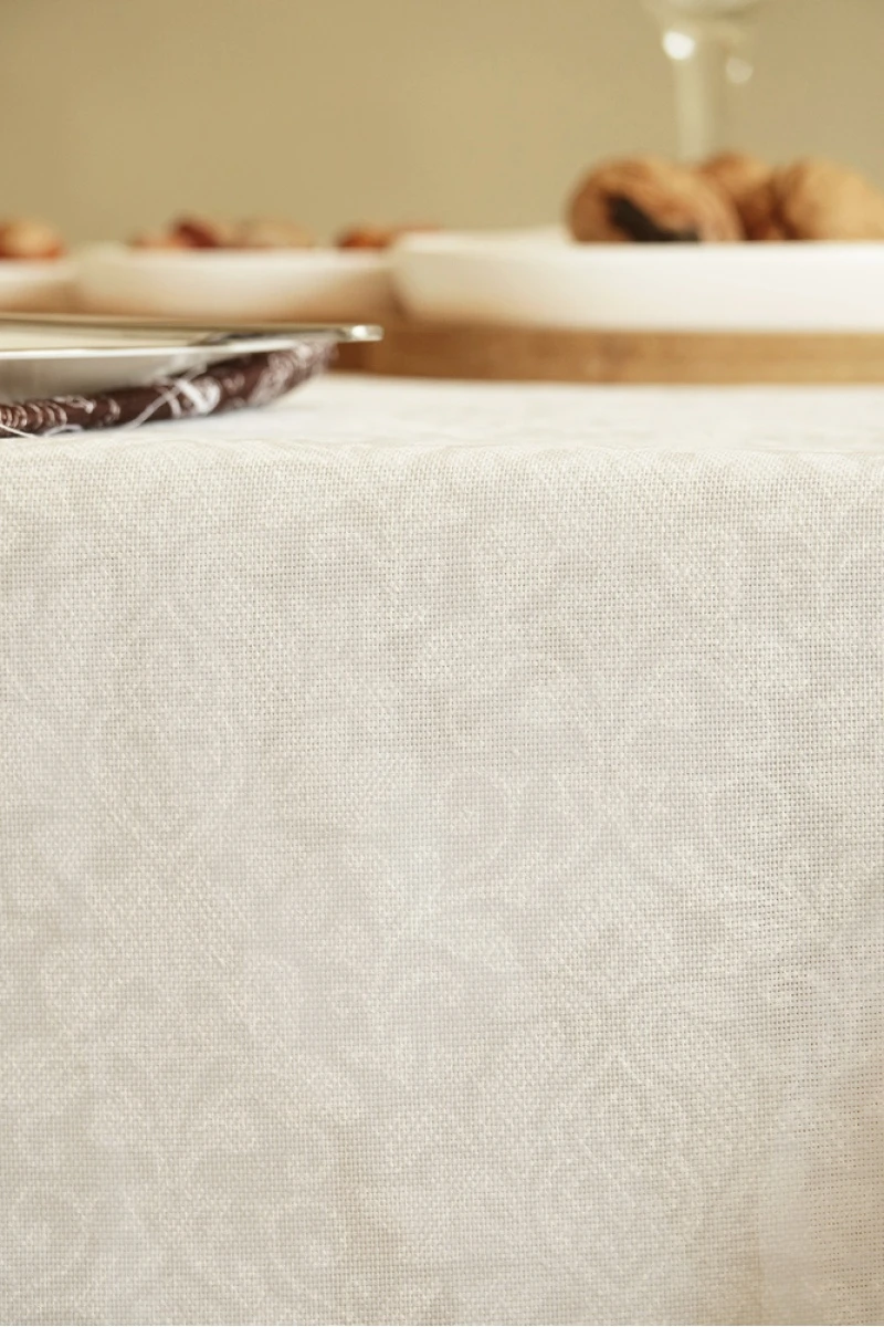 Скатерть рогожка "Диз" Белое кружево