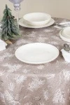Скатерть круглая рогожка "Диз" Еловые шишки (145х145 см)