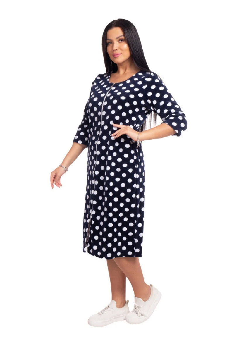 Велюровый халат на молнии АП41С