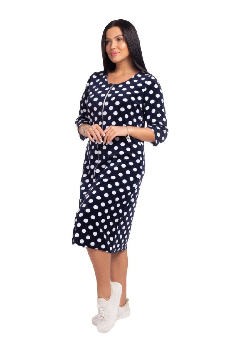 Велюровый халат на молнии АП41С