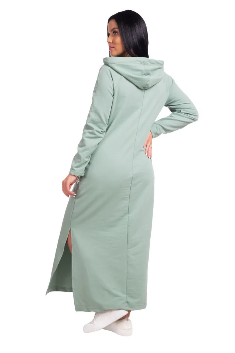 Платье длинное с разрезами - Готэм - 488 - оливка