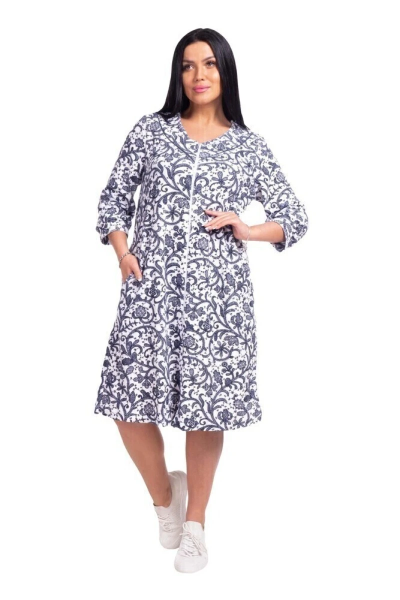 Махровый женский халат Узоры Б75