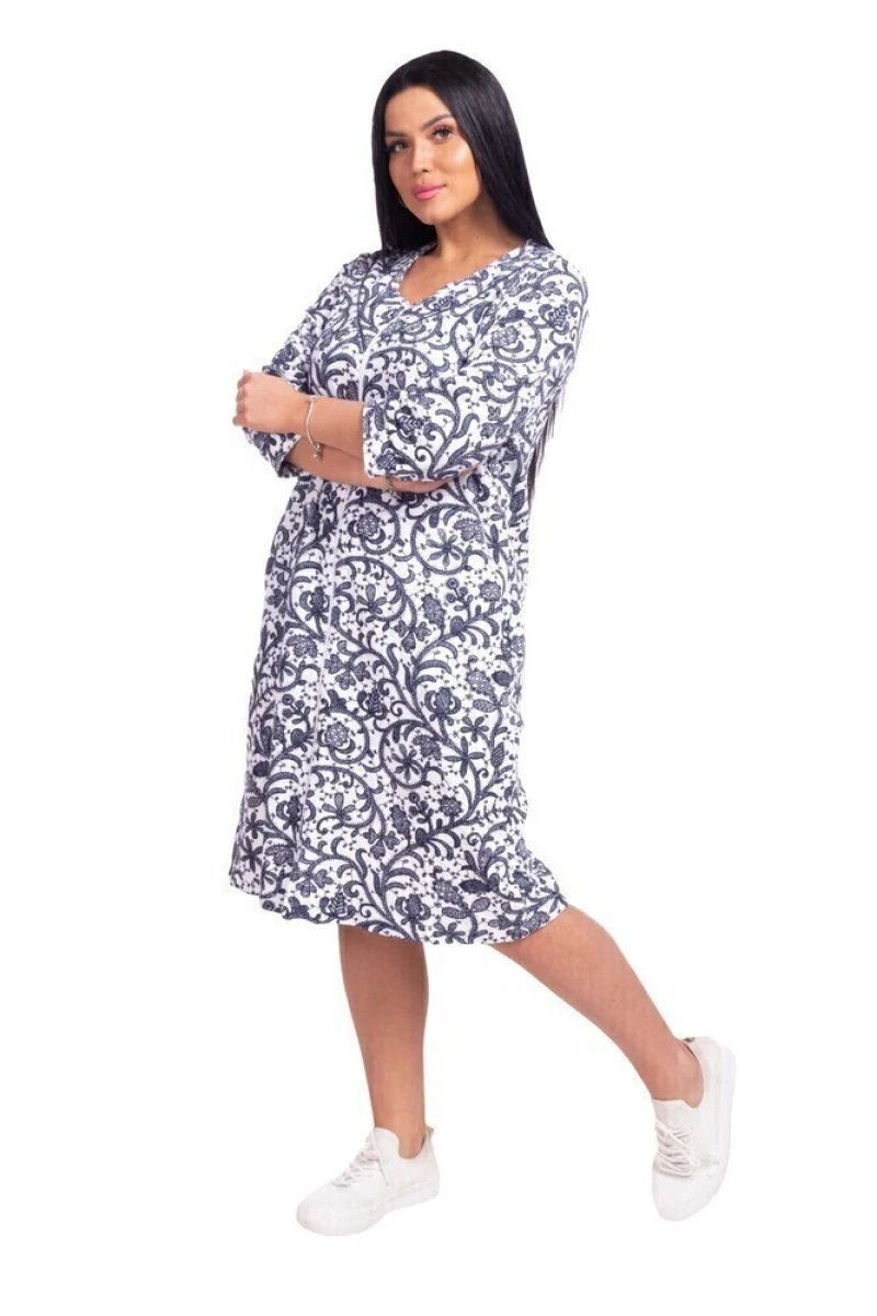 Махровый женский халат Узоры Б75