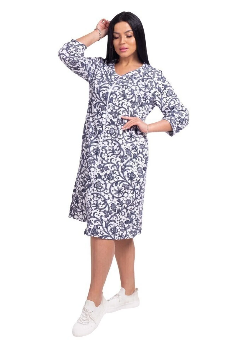 Махровый женский халат Узоры Б75