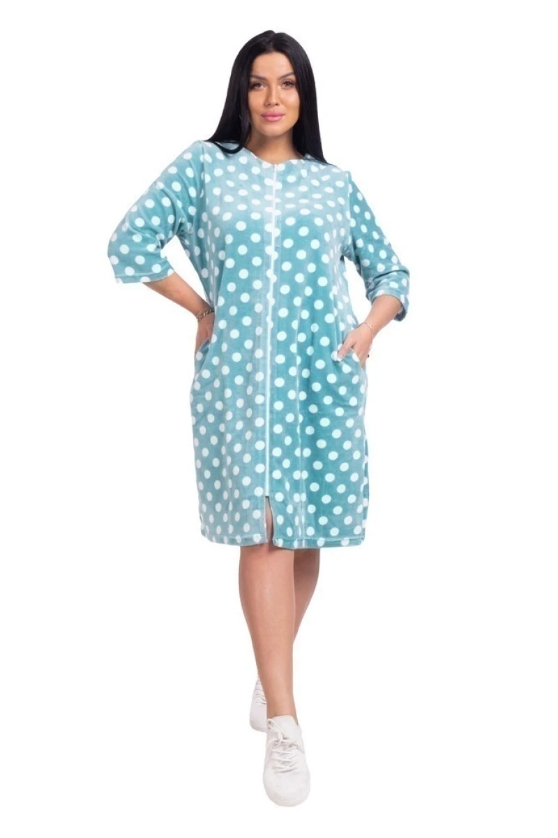 Велюровый женский халат Б72Г