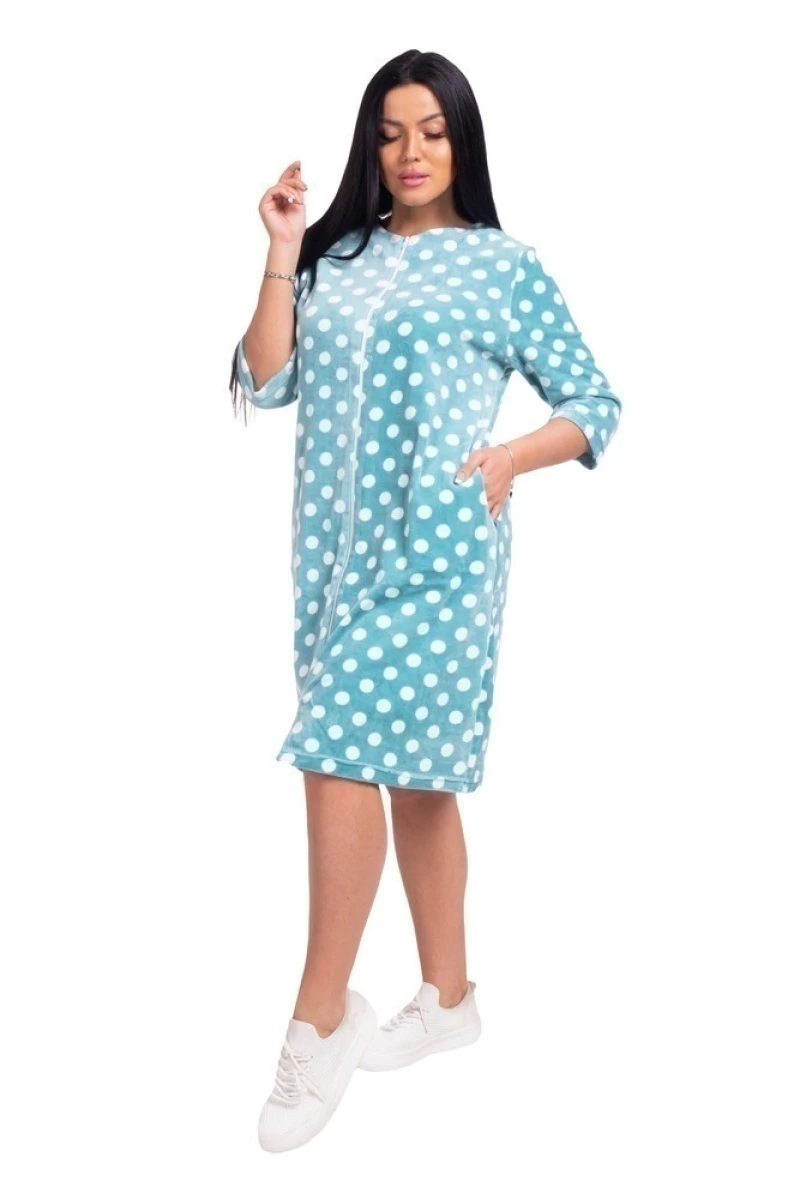 Велюровый женский халат Б72Г