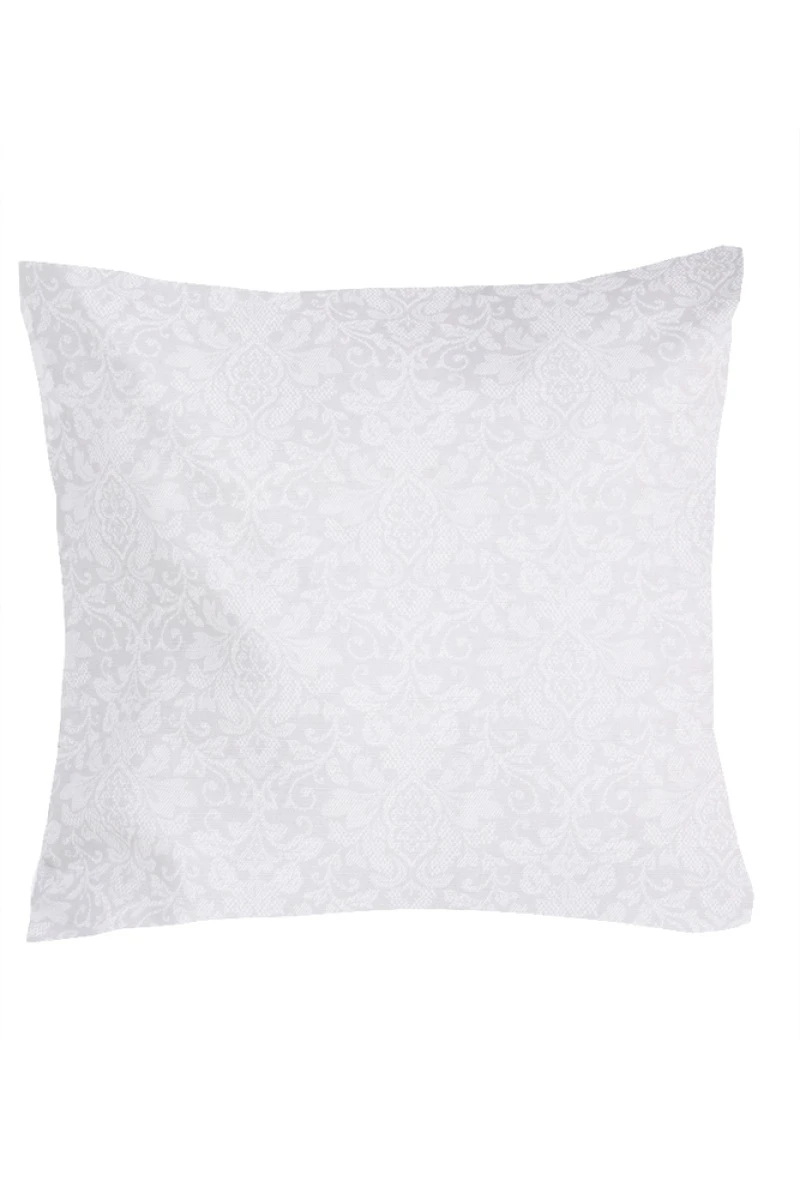 Декоративная наволочка на молнии из рогожки "Диз" Белое кружево