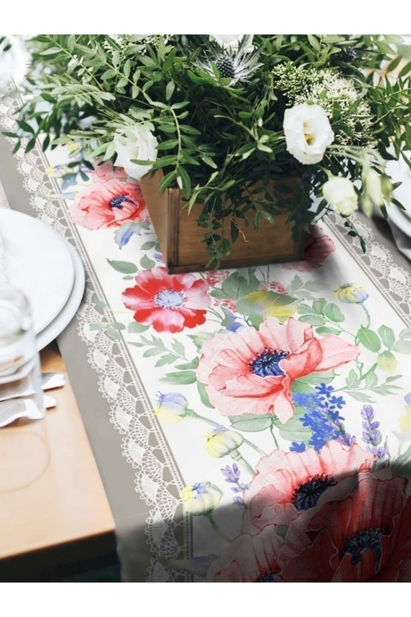 Дорожка набивная "ХБК" Алый цвет арт. 5510 вид 1