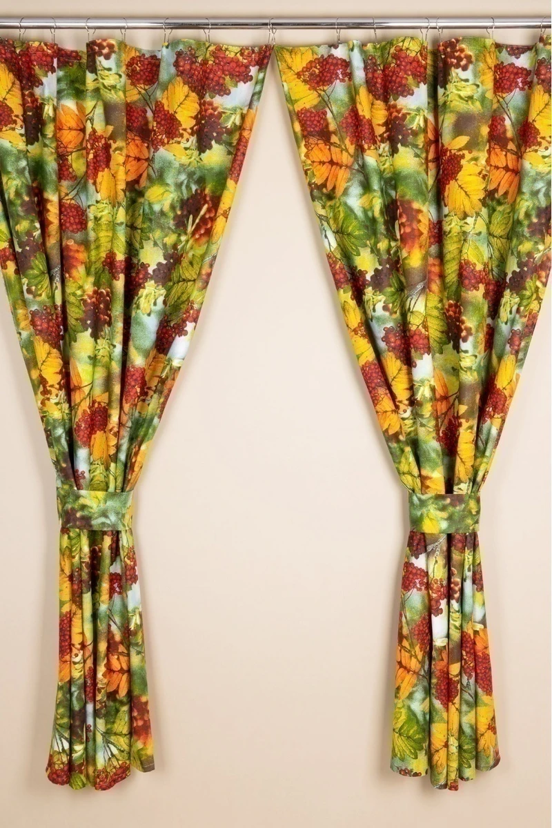 Комплект штор из рогожки "Талка" Рябина