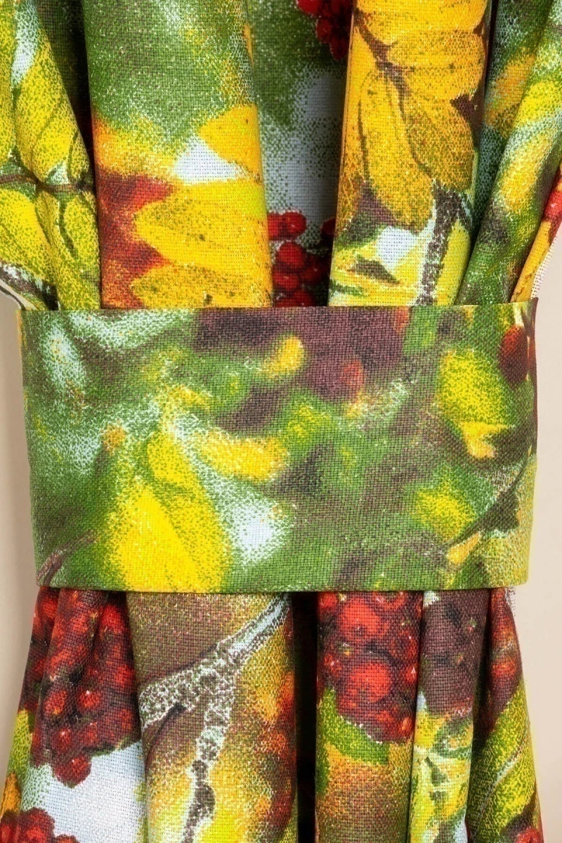 Комплект штор из рогожки "Талка" Рябина