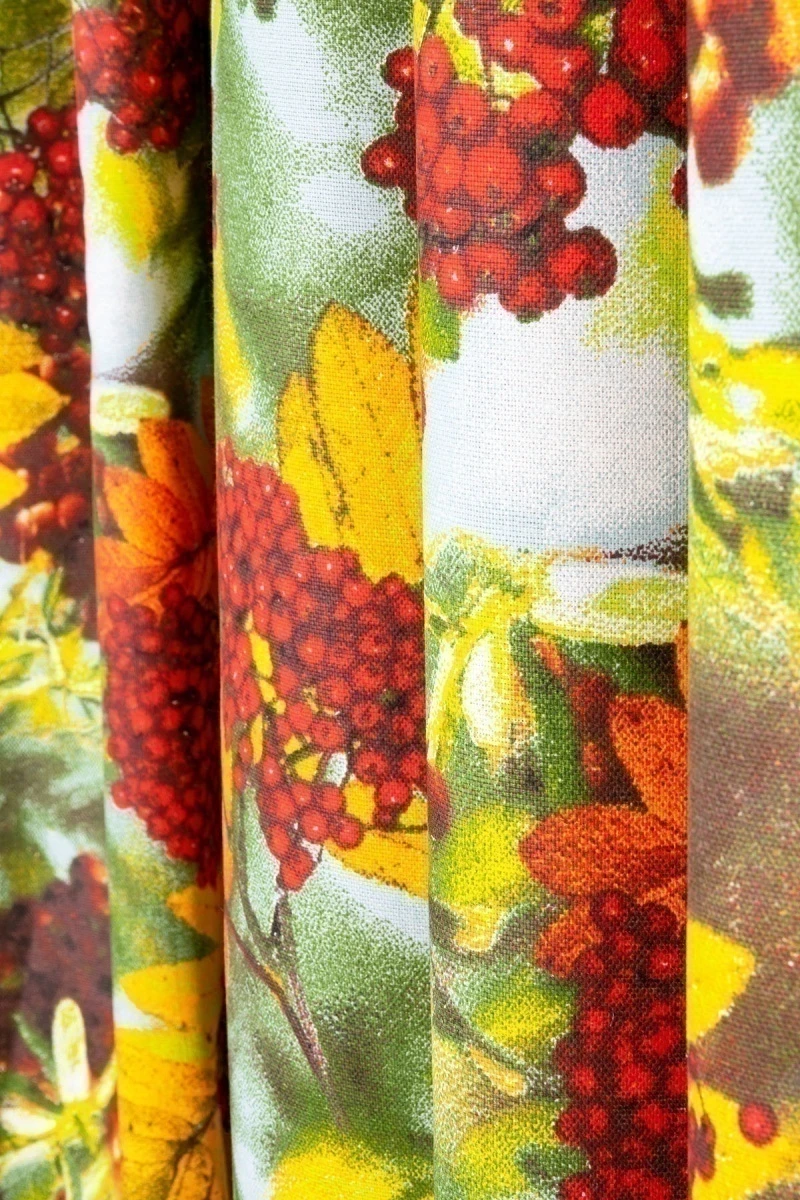 Комплект штор из рогожки "Талка" Рябина