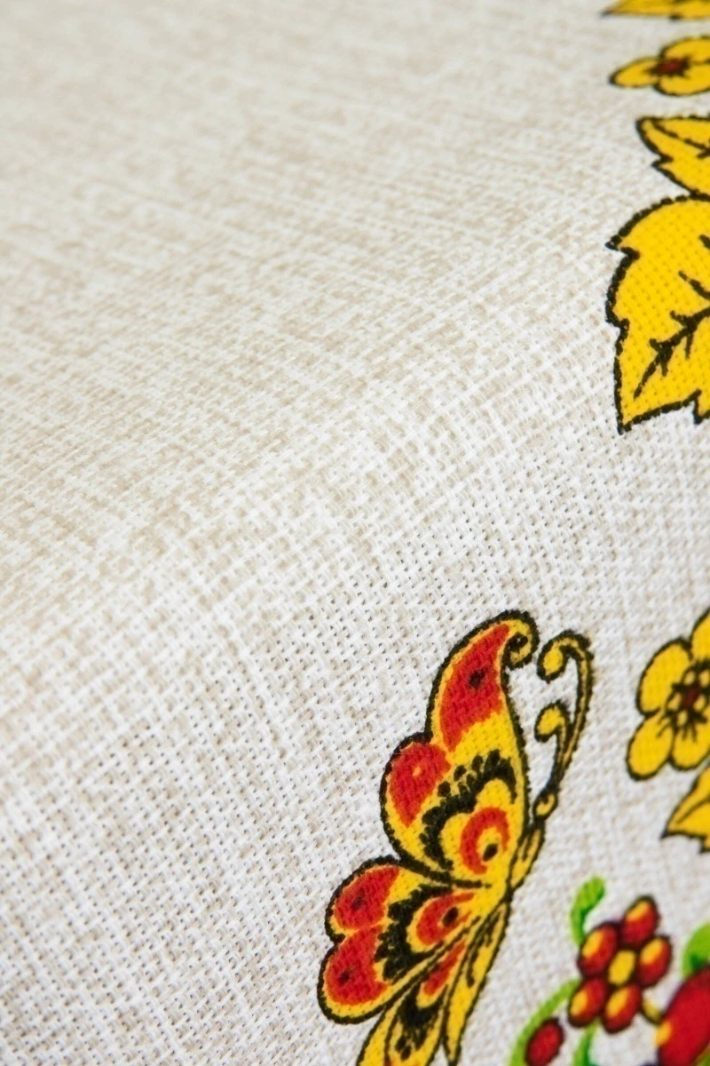 Скатерть рогожка "Диз" Хохлома (земляника)