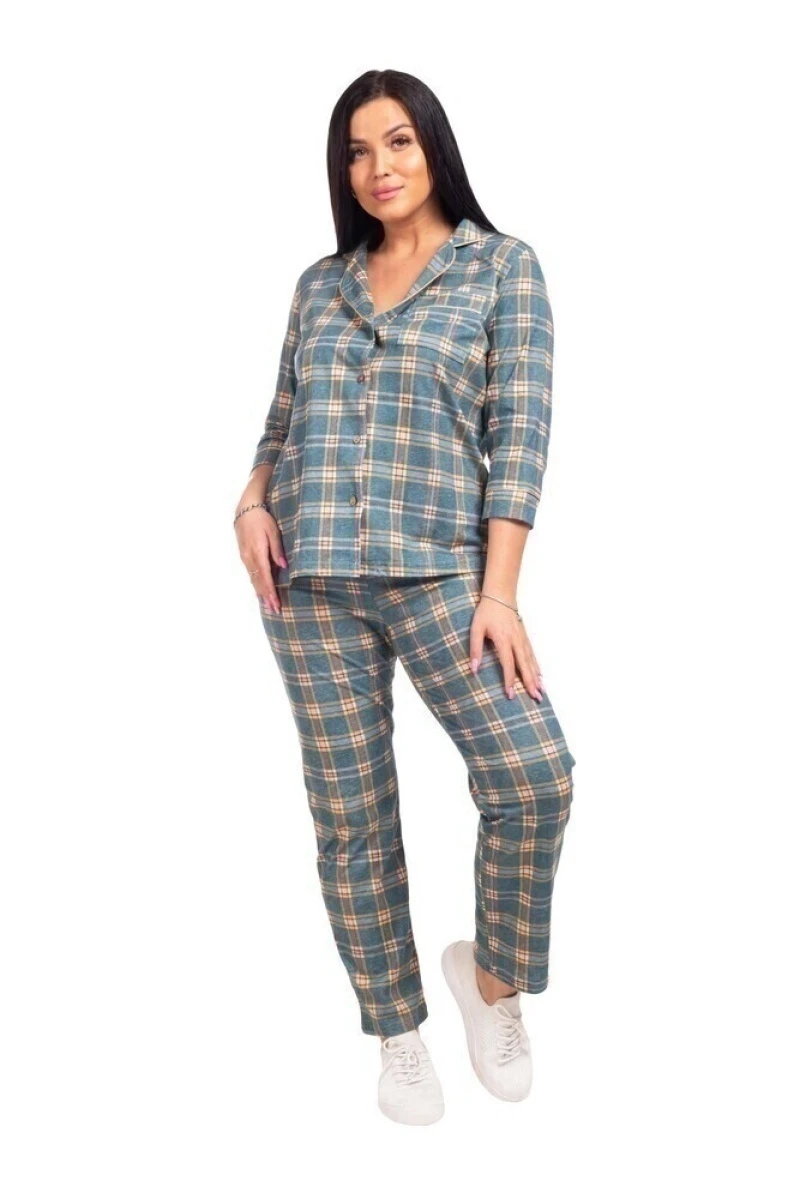 Пижама "Классика" зеленая, трикотаж