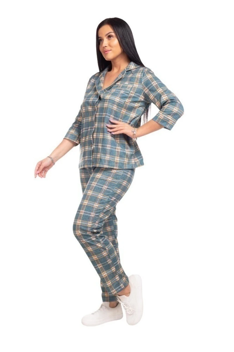 Пижама "Классика" зеленая, трикотаж