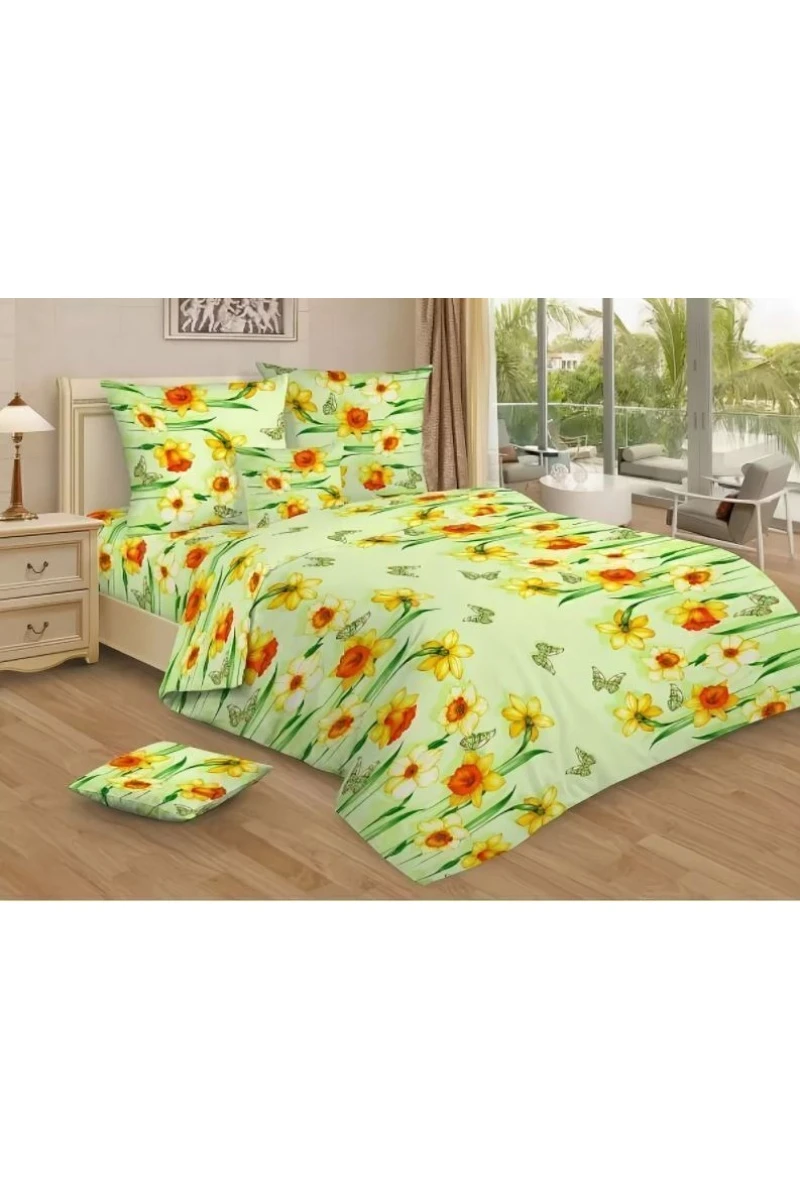 КПБ Кр. Талка 125г/м бязь "Весенний денек" салатовый р. 1.5 сп. арт. 3170-1