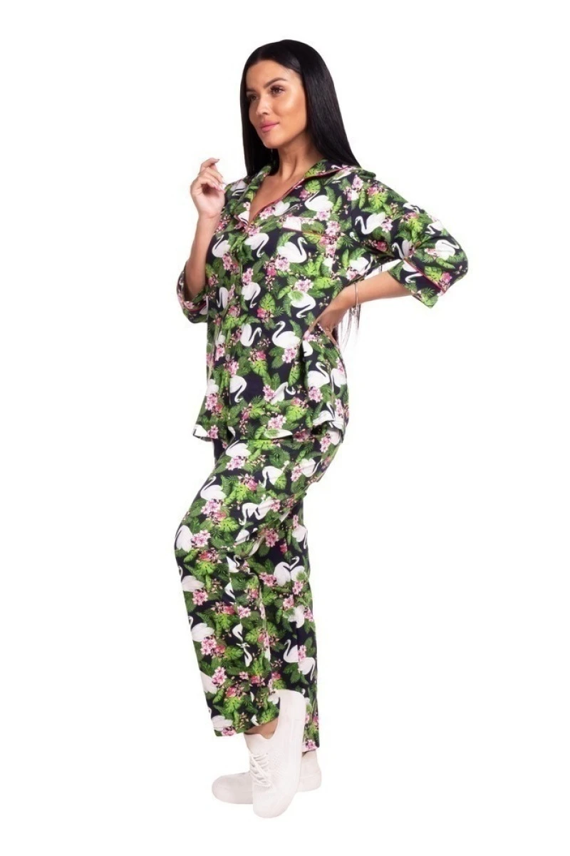 Пижама "Люкс" лебеди, трикотаж