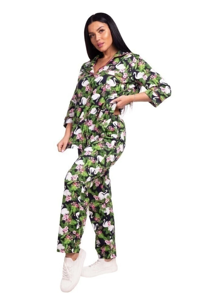 Пижама "Люкс" лебеди, трикотаж