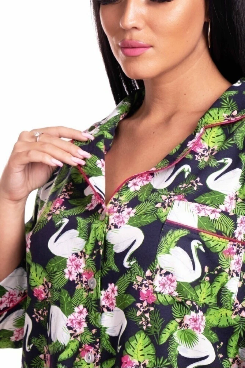 Пижама "Люкс" лебеди, трикотаж