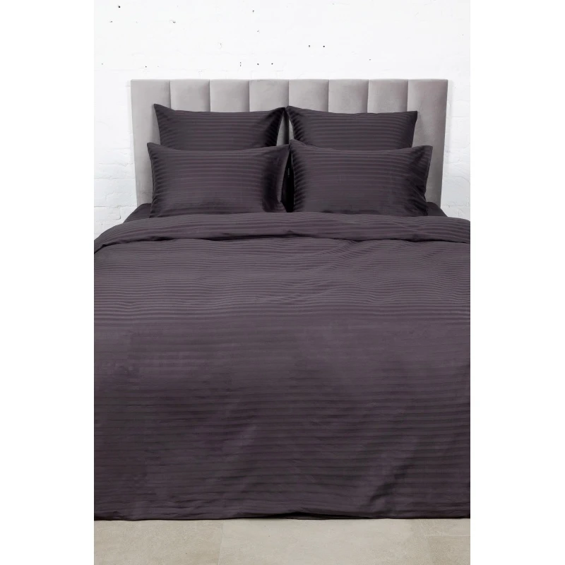 КПБ страйп-сатин "ЕА" 130г/м "ЕА-Графит" р. 2.0 сп. Евро арт. 3910 (полоса 1*1 см) (240 см)