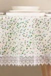 Скатерть круглая с кружевом полулен "ГОС" Россыпь ромашек (вид 15) (145х145 см)