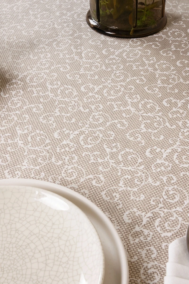 Скатерть круглая полулен "ГОС" Барокко (145х145 см)