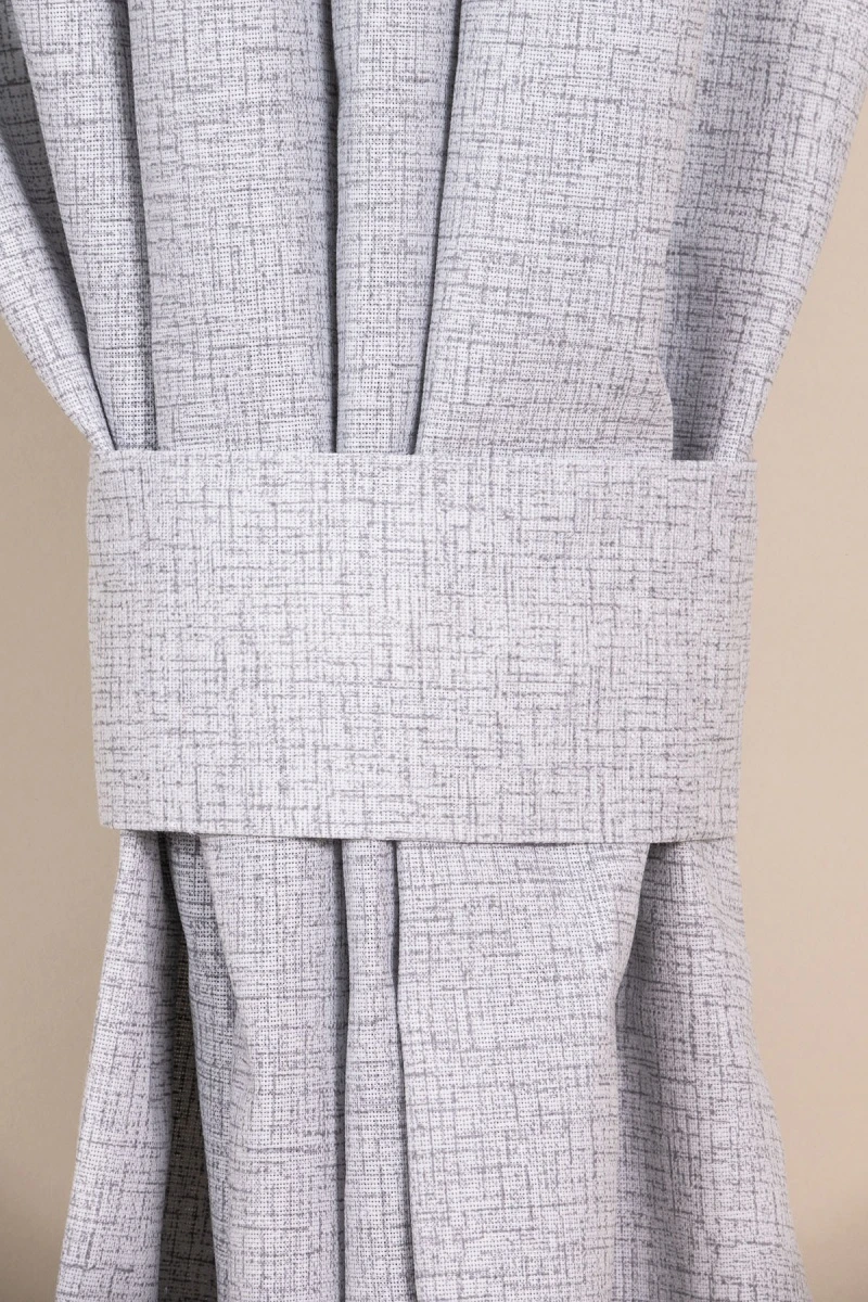 Комплект штор из рогожки "Диз" Штрихи графита