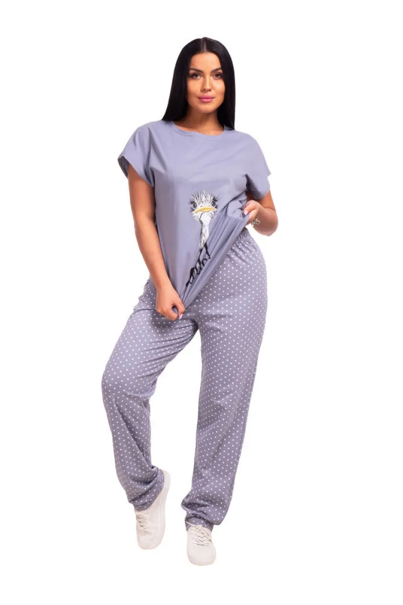 Женская пижама ЖП 010/1 (серый с горохом (страус))