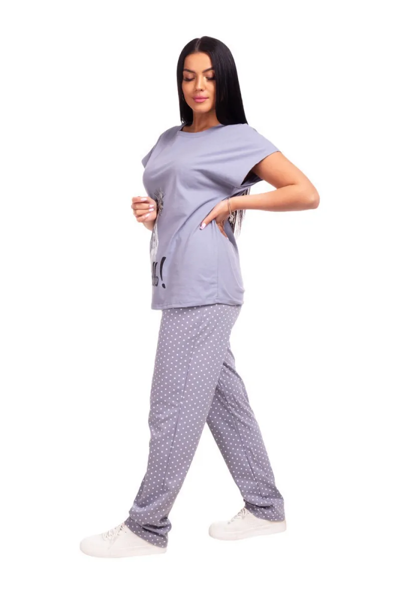 Женская пижама ЖП 010/1 (серый с горохом (страус))