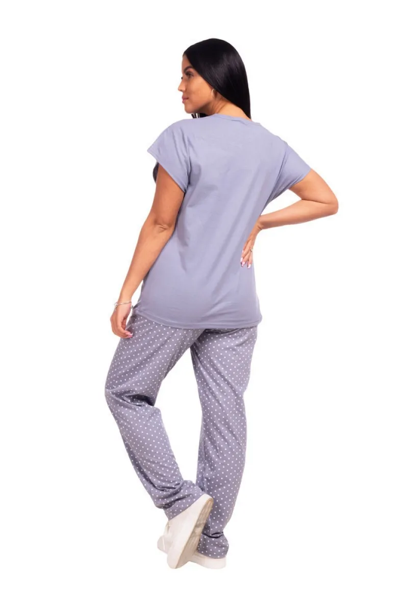 Женская пижама ЖП 010/1 (серый с горохом (страус))