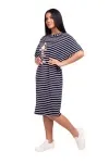 Платье П 791/1 (полоса на темно-синем)