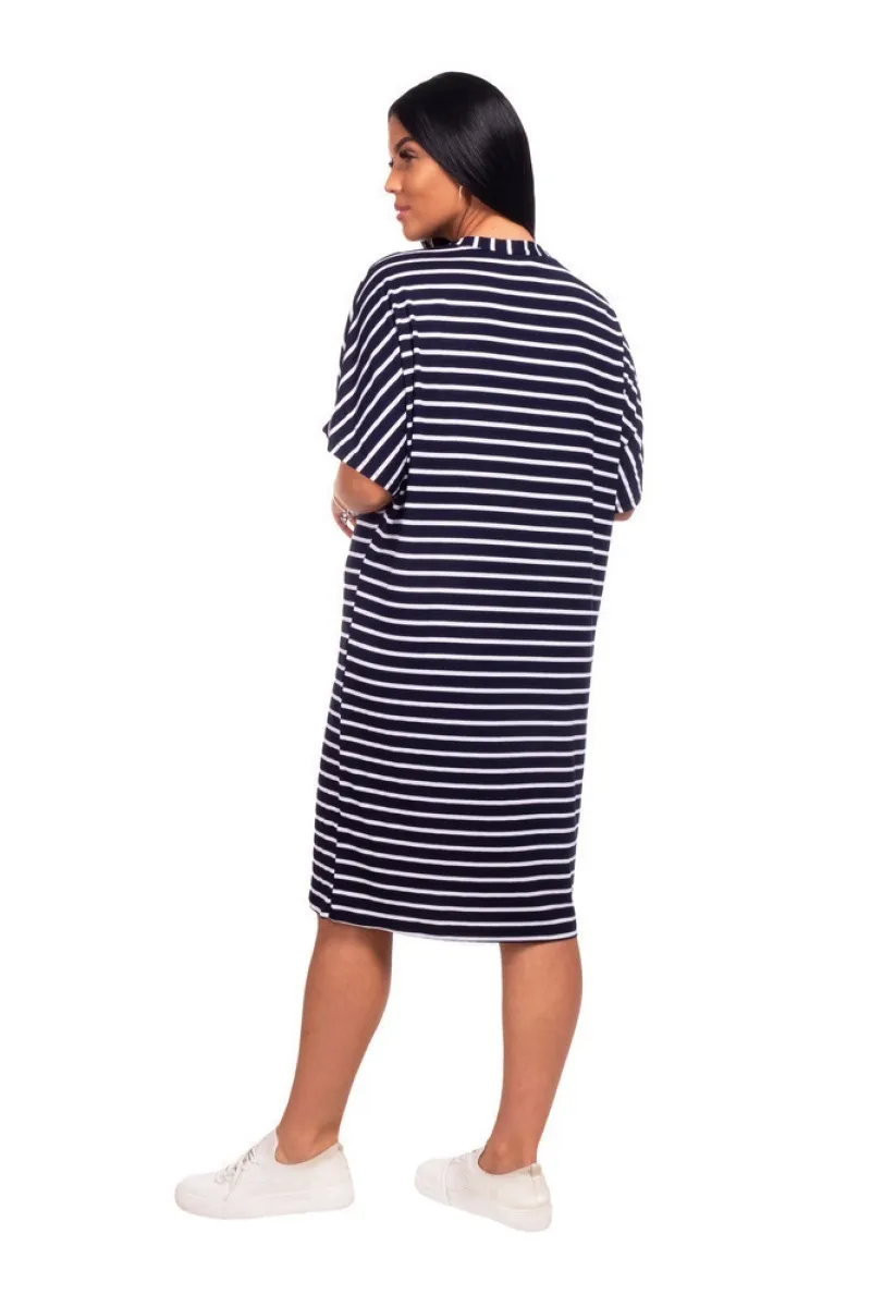 Платье П 791/1 (полоса на темно-синем)