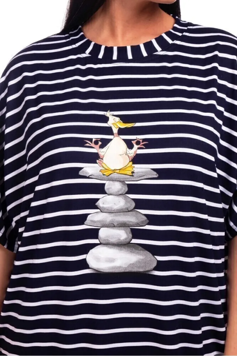 Платье П 791/1 (полоса на темно-синем)