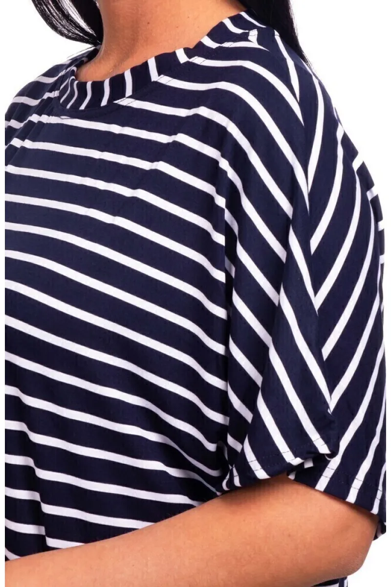 Платье П 791/1 (полоса на темно-синем)